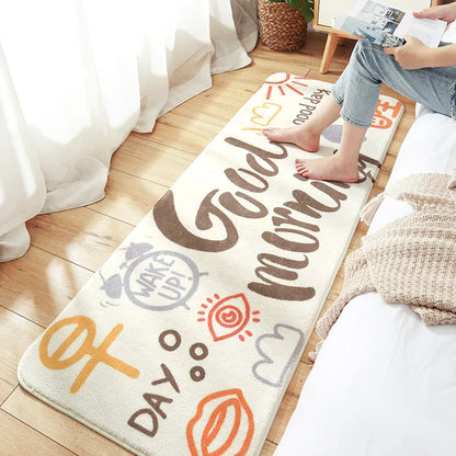 DecorBites™ Cozy Faux Lamb Wool Bedside Rug for Bedroom Decor Anti-Slip Soft Living Room Carpet