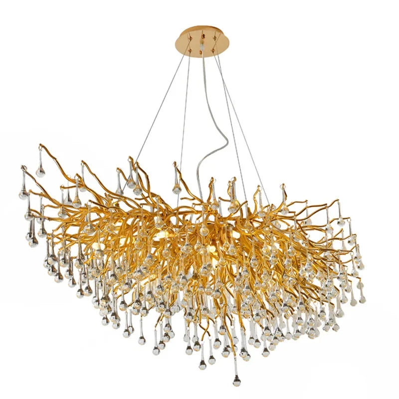 DecorBites™ Crystal LED Chandelier: Elegant Modern Luxury Ceiling Lighting for Living Room Decor