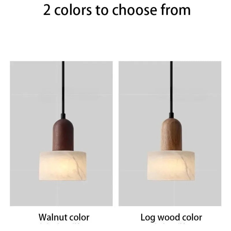 Wabi-Sabi White Marble Stone Pendant Light