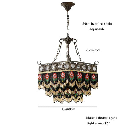 DecorBites™ French Brass Crystal Ceiling Chandelier | Classic European Hanging Lamps