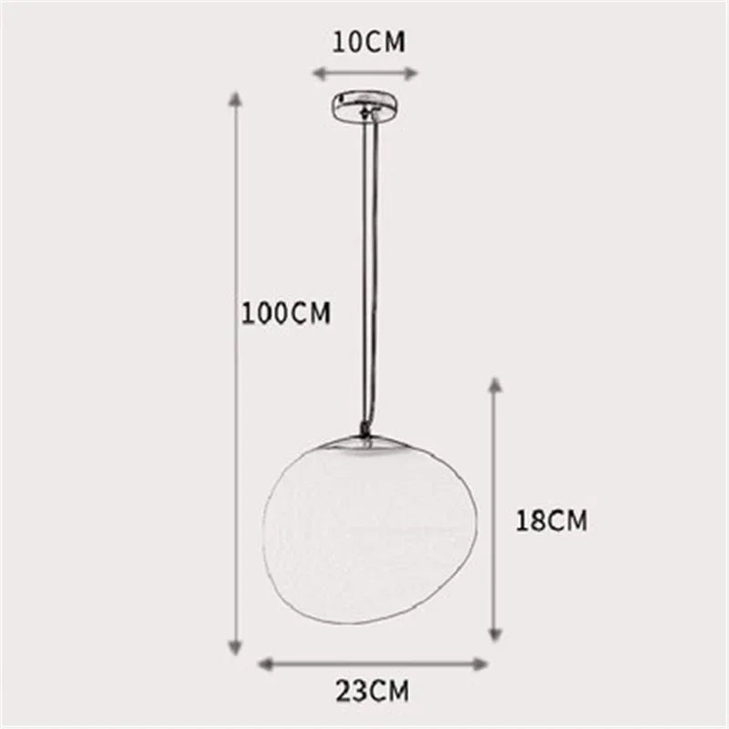 DecorBites™ Gregg Glass Pendant Light, Modern LED Hanging Lamp for Dining Kitchen Loft