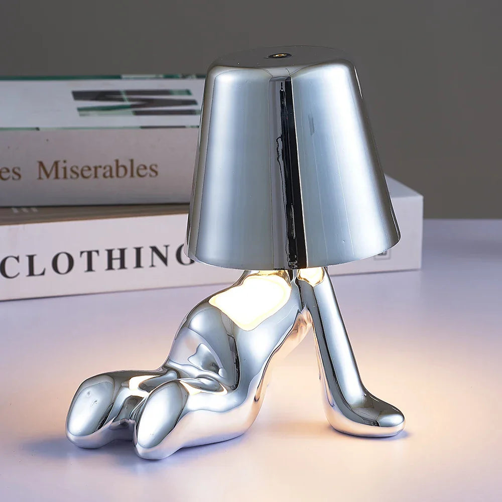 DecorBites™ Little Golden Man Table Lamp - Art Decor Night Light for Living Room and Children's Room