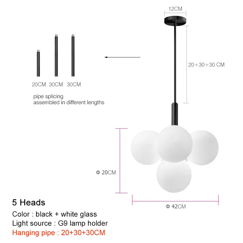 DecorBites™ Glass Globe Pendant Lamp: Modern Luxury for Home Decor & Restaurant Lighting