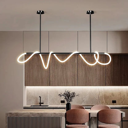 Modern Linear Brushed Stainless Pendant Light