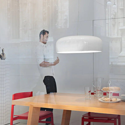 DecorBites™ Glossy Black Round Pendant Light for Dining Room, Modern Nordic Hanging Lamp