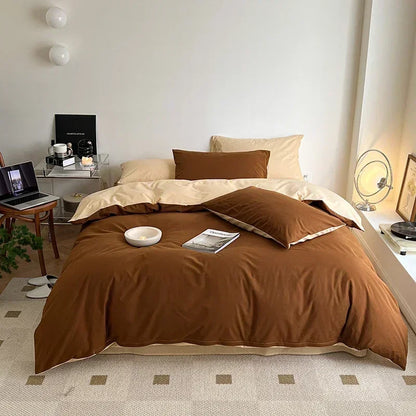 DecorBites™ Cotton Queen Bedding Set: Duvet Cover, Sheets, Quilt Cover, Pillow Covers -Soft & Comfortable