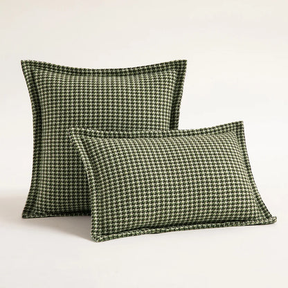DecorBites™ Hounds tooth Square Cushion Cover 45x45cm Orange Green Blue Black