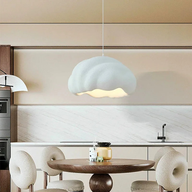 DecorBites™ Cream Wabi Sabi LED Pendant Chandelier - Elegant Dining Room & Bedroom Decor