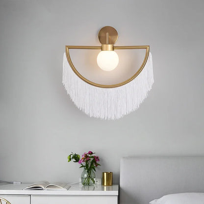 DecorBites™ Coloured Tassel Glass Ball Pendant Light for Boho Minimalist Style Bedroom & Restaurant