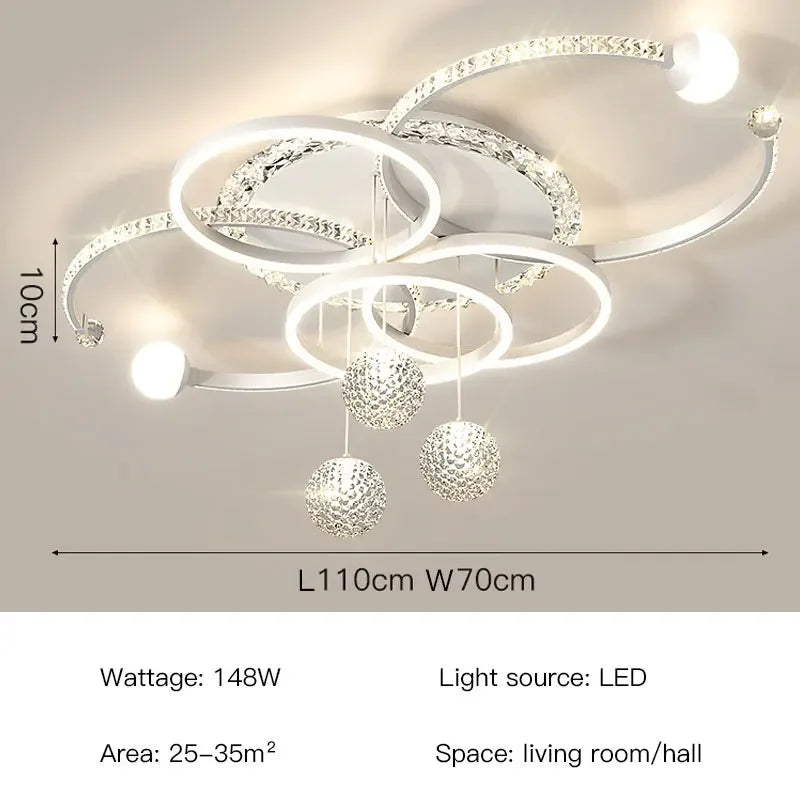 Modern Iron and Acrylic LED Pendant Chandelier