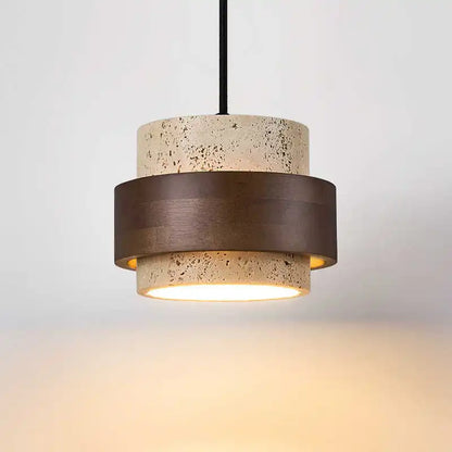 Japanese Wabi Sabi Stone Pendant Light in White or Gray