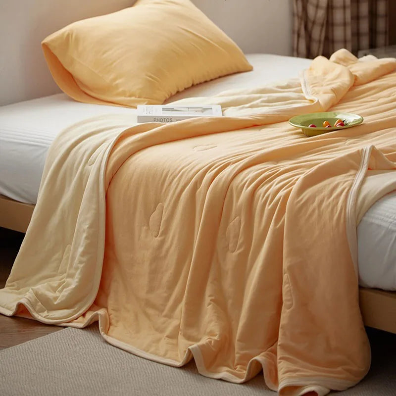DecorBites™ Cotton Summer Comforter: Cooling, Breathable Thin Blanket for Hot Sleepers