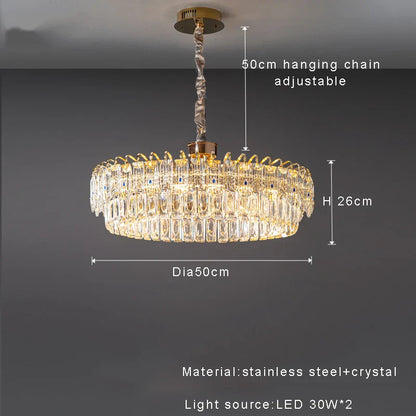 DecorBites™ Double Crystal Ceiling Chandelier: Modern Luxury Home Decoration for Living Room