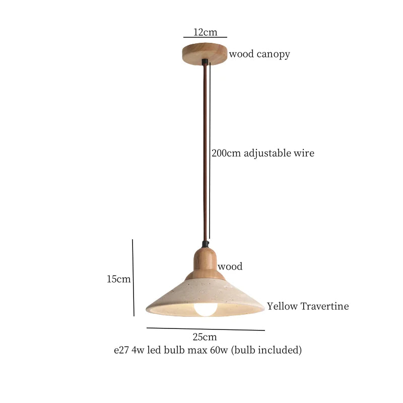 Travertine Vintage Pendant Light