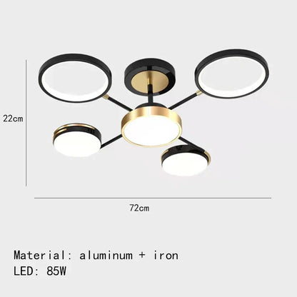 Minimalist Gold Black Chandelier