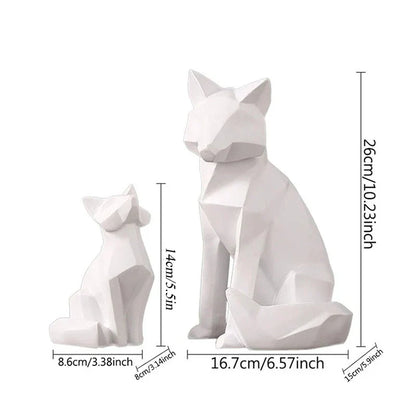 DecorBites™ Geometric Fox Sculpture Modern Home Decor Abstract Ornaments Statues