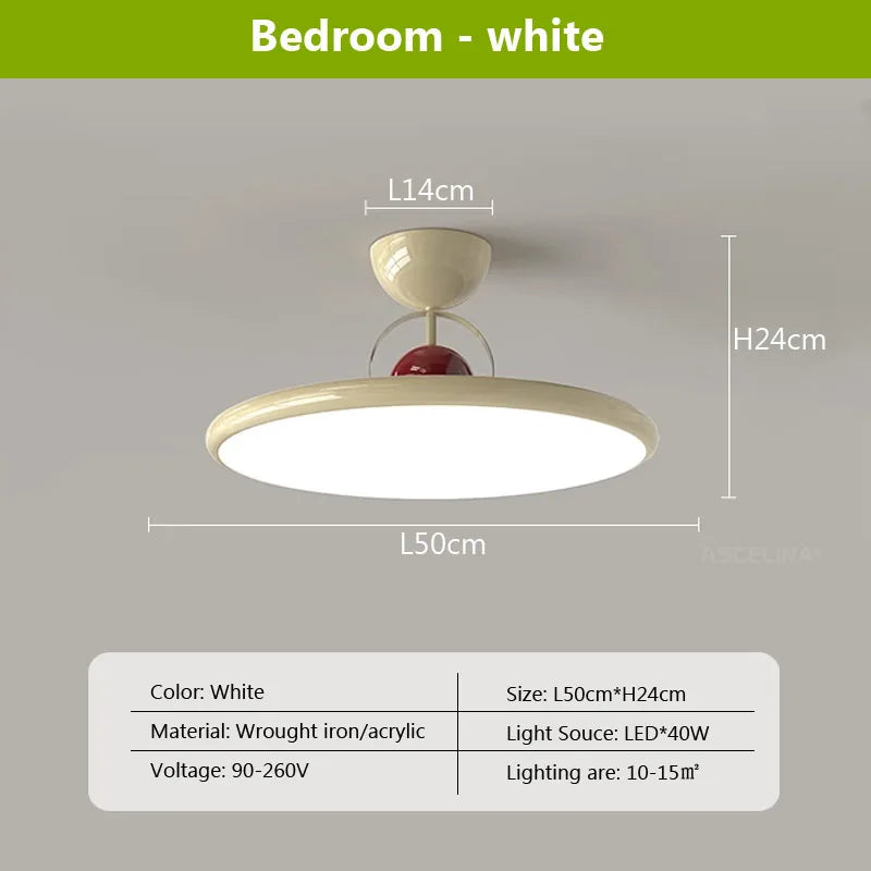 DecorBites™ Cream Iron Nordic LED Ceiling Light - Indoor Decorative Luminaires