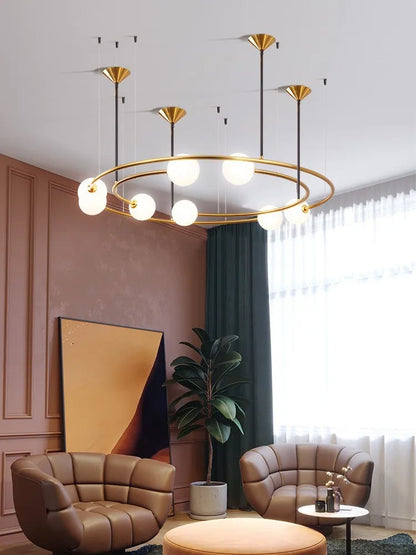 DecorBites™ Glass Ball LED Pendant Chandelier for Modern Living Room Decor
