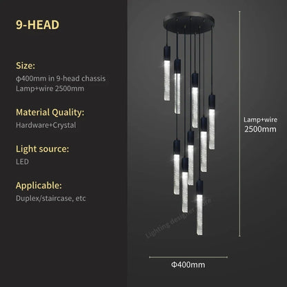 DecorBites™ Crystal Bubble Chandelier Pendant Light - Modern Staircase Hanging Fixture