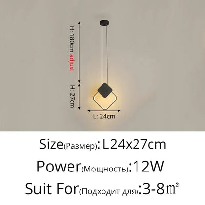 DecorBites™ Geometric LED Pendant Lights for Living Room Bedroom Kitchen, Modern Hanging Lamps for Decor