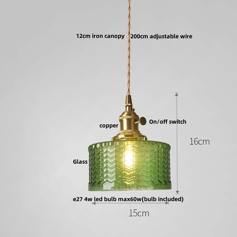 Brass Glass Pendant Light With Clear Shade Dining