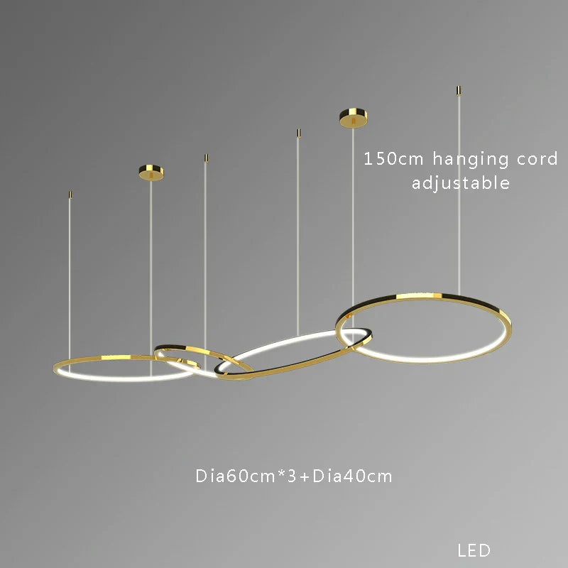 DecorBites™ Gold Stainless Steel Circles Pendant Lights for Dining Room Home Decor