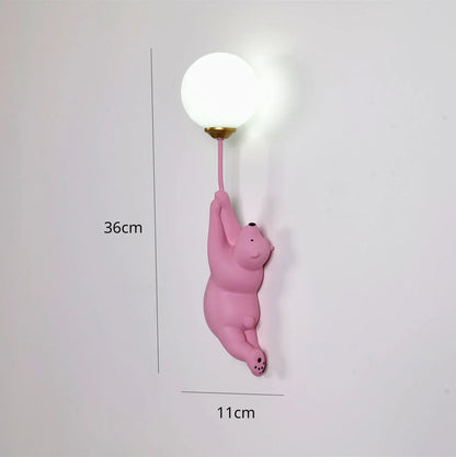 DecorBites™ Kids Bear Moon Wall Lamp | 3D Printed Bedroom Interior Light
