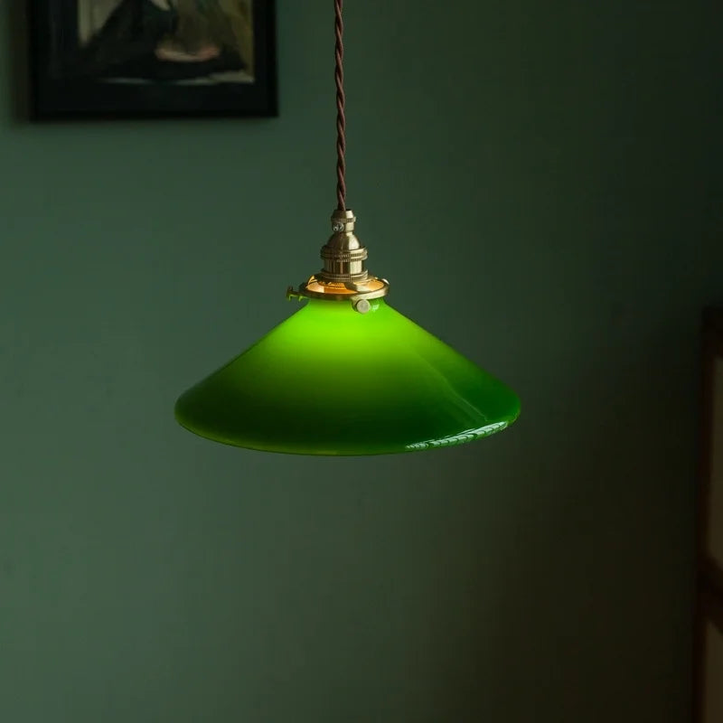 Glass LED Pendant Lamp 3-Head Canopy Cafe Style