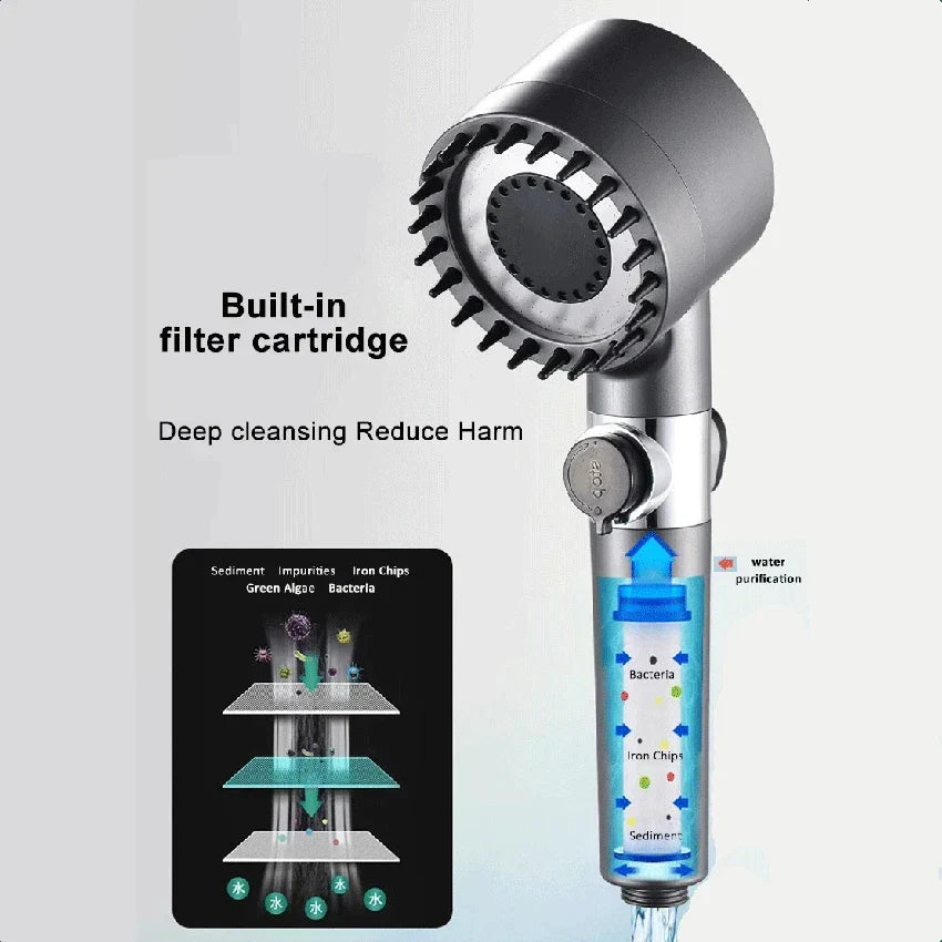 Chrome Filter Massage Showerhead