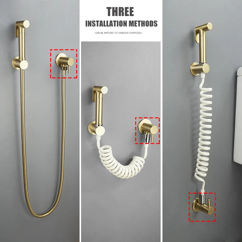 DecorBites™ Brass Triangle Valve Black Hot Cold Water Angle Faucet