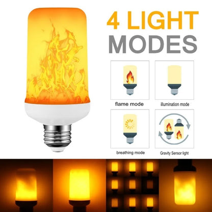 DecorBites™ LED Flame Light Bulb 4 Modes Party Flame Effect Light for KTV Festival Garden Decor