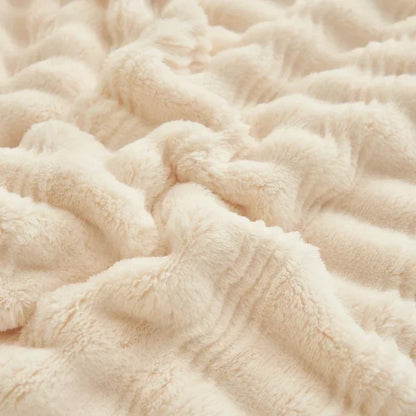 DecorBites™ Fluffy Rabbit Plush Warm Blanket for Bed, Soft & Cozy Autumn Winter Comfort