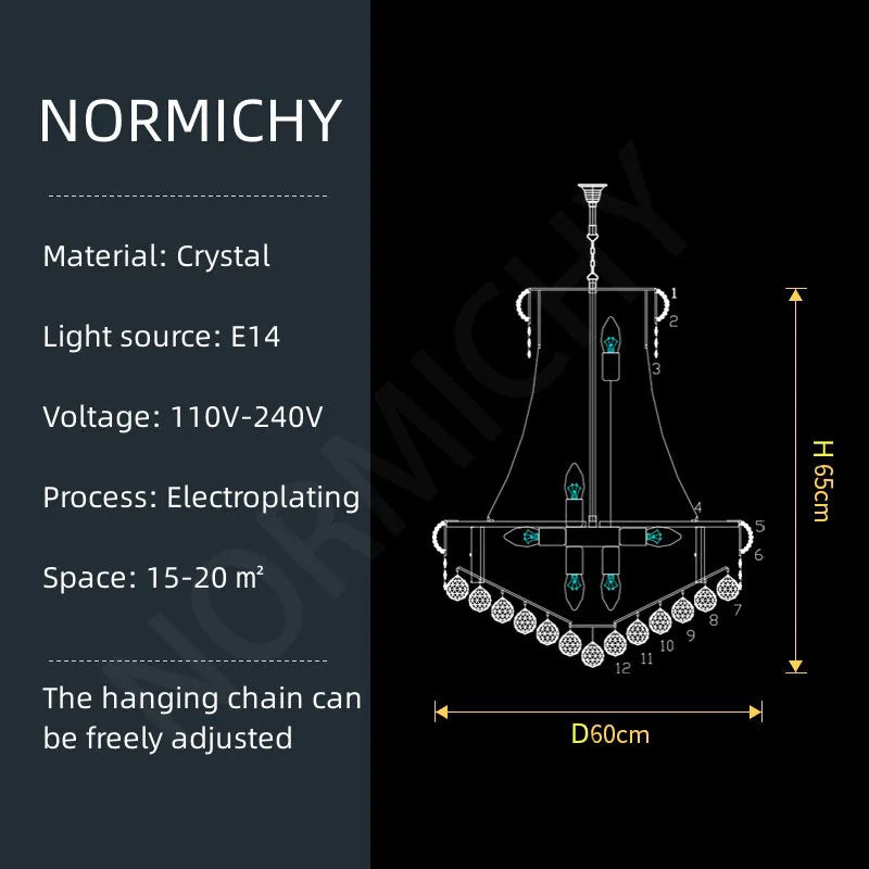 Modern Crystal Staircase Chandelier in Gold or Black