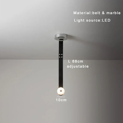 DecorBites™ Leather Marble Ceiling Pendant Lights - Adjustable Hanging Lamp for Dining Room & Bedroom