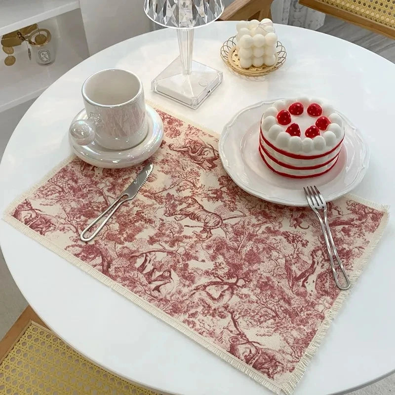 DecorBites™ Cotton Linen Place Mat Set - Tableware Cushion for Kitchen Dining