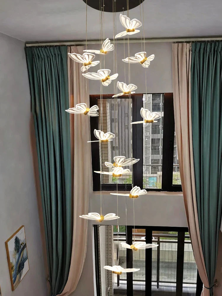 DecorBites™ Butterfly Chandelier: Minimalist Luxury Stair & Bedroom Chandelier
