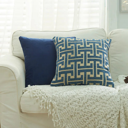 DecorBites™ Geometric Chenille Throw Pillowcase: Hidden Zipper Cushion Cover for Home Decor
