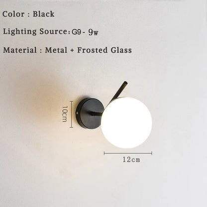 DecorBites™ Glass Ball LED Wall Lamp for Bedroom Living Room Indoor Lighting
