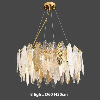DecorBites™ Gold Metal Chain LED Pendant Lights for Modern Luxury Living Room