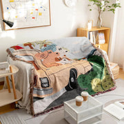 Tapestry Knit Sofa Blanket