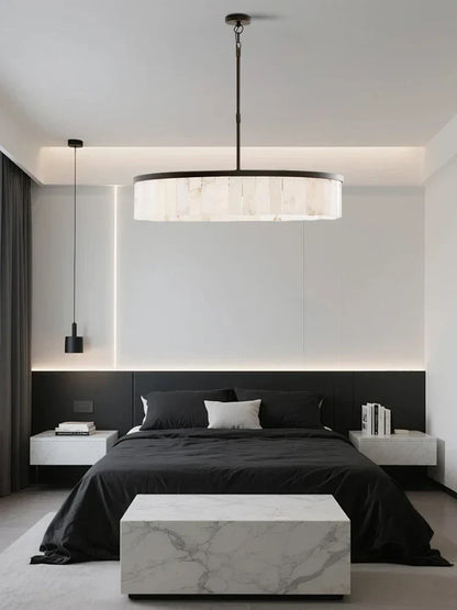 DecorBites™ Gold Marble Ceiling Pendant Light Round Elegant Luxury Hanging Lamp