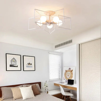 DecorBites™ Creative Star LED Ceiling Chandelier - Brushed Antique Gold Living Bedroom Lamp