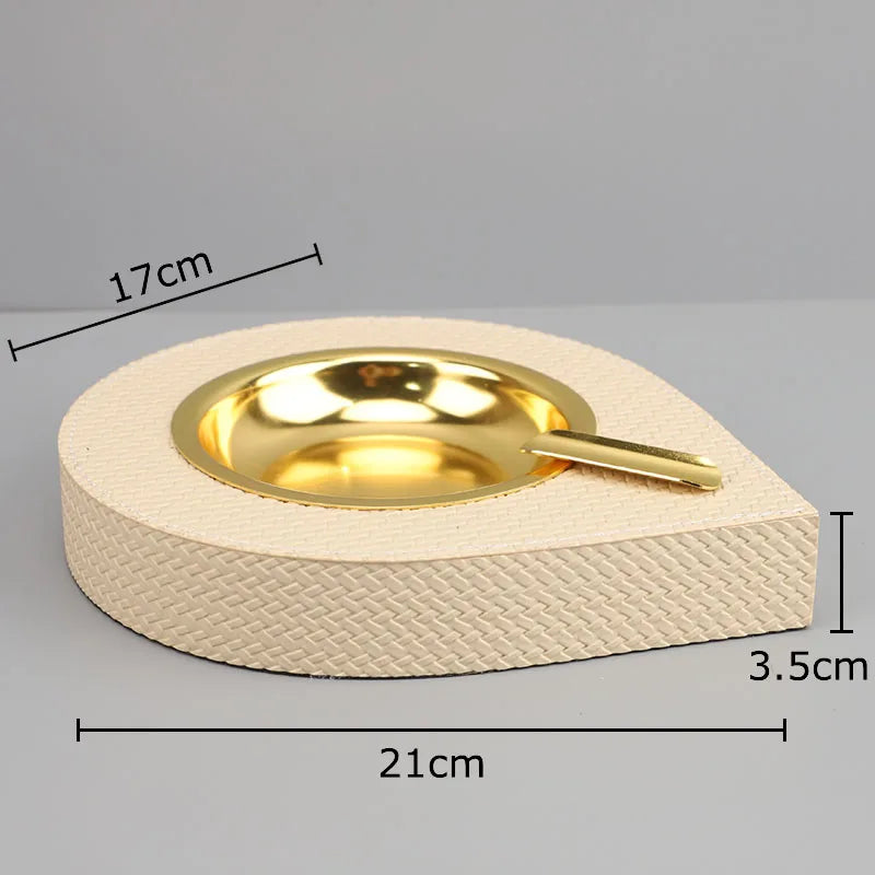 Metal Leather Desktop Ashtray