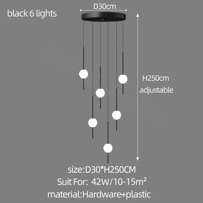 DecorBites™ Creative LED Chandeliers: Luxurious Design for Living Rooms, Large Lighting Fixtures for Staircases