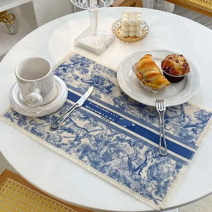 DecorBites™ Cotton Linen Place Mat Set - Tableware Cushion for Kitchen Dining
