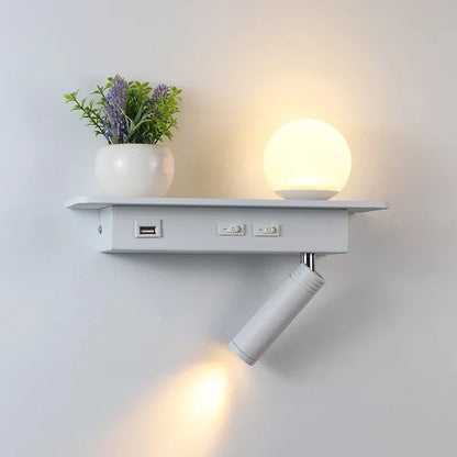 DecorBites™ LED Bedside Wall Lamp with USB Charging, Modern Design for Home Decor