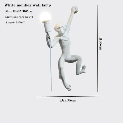 DecorBites™ 3 Monkeys Pendant Chandelier - Black White Resin - High-end Indoor LED Decor