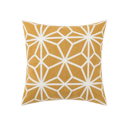 DecorBites™ Daisy Home Floral Geometric Embroidery Pillow Cover 45x45cm/30x50cm Yellow Blue
