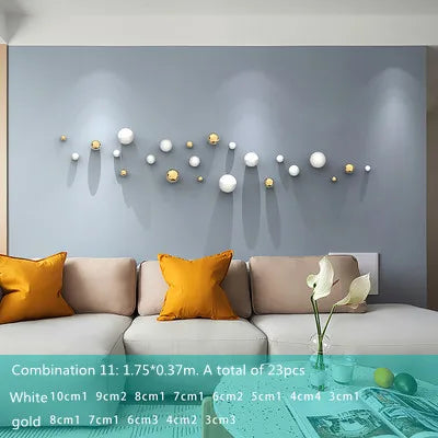 Gold Spherical Wall Ornaments