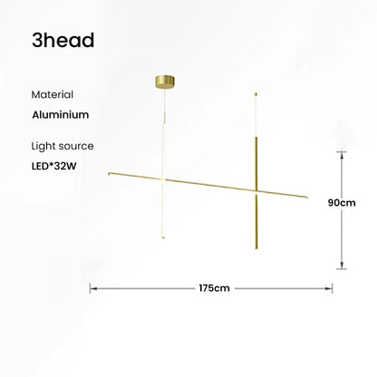 DecorBites™ LED Linear Ceiling Chandelier Italian Designer Luxury Dining Room Chandelier